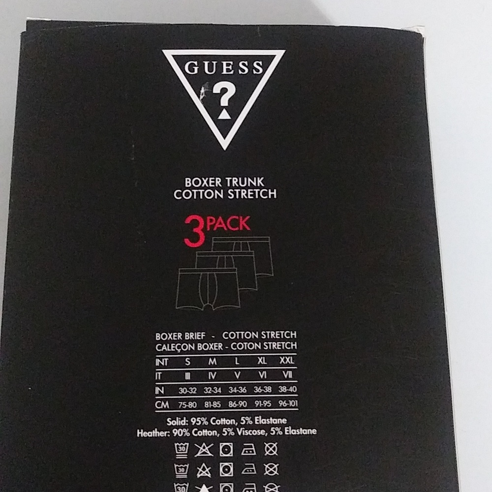 GUESS "Special Edition"-3 Pack. Boxer Trunk Cotton Stretch. Size S - Picture 3 of 5